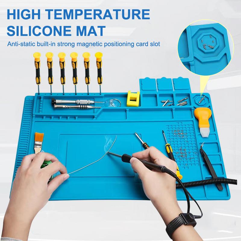 Electronics Repair Training - Alas Meja Silikon Anti-Statik Tahan Panas,