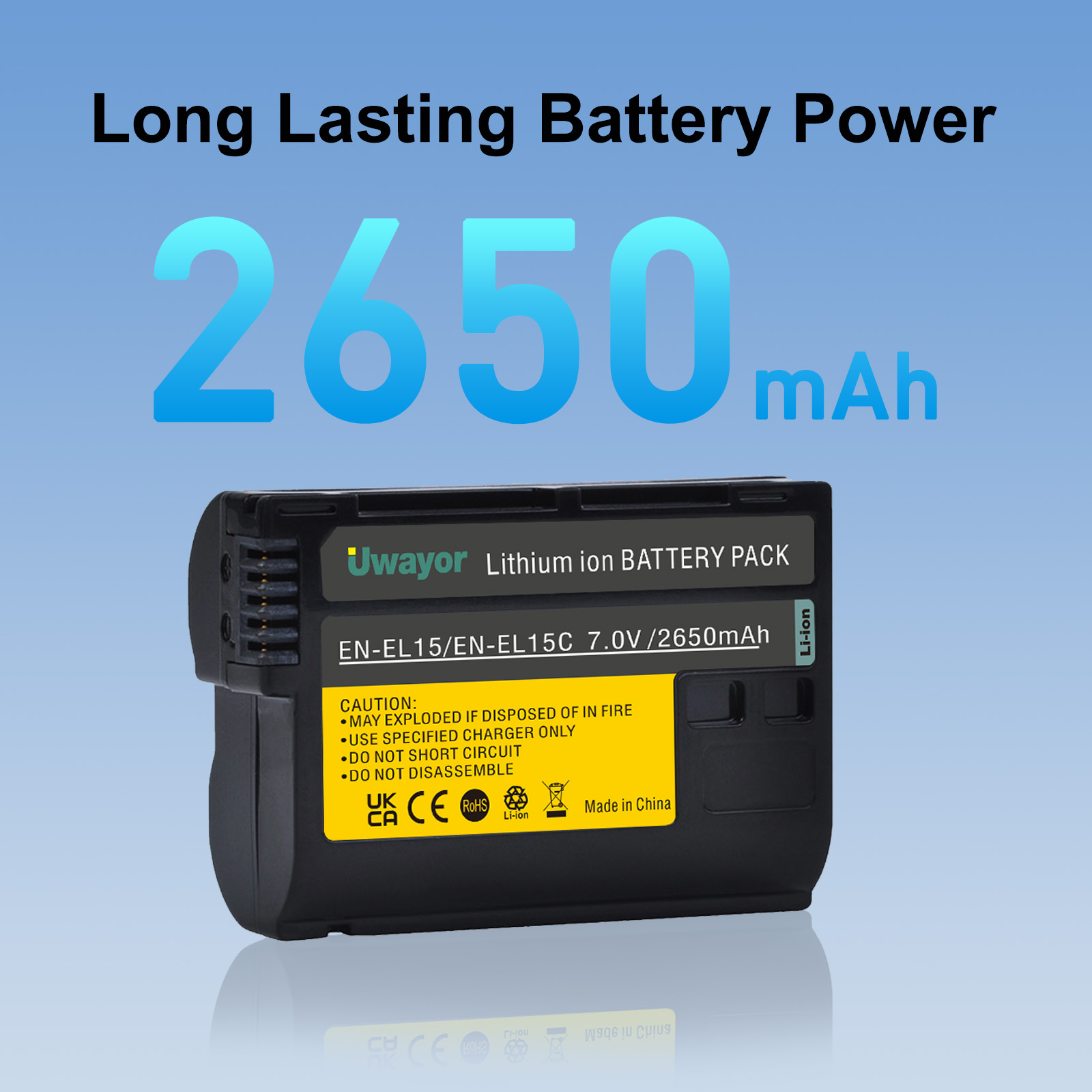 Nikon Camera Z6 Iii - Baterai Uwayor ENEL-15/ENEL15C 2650mAh dengan Pengisi