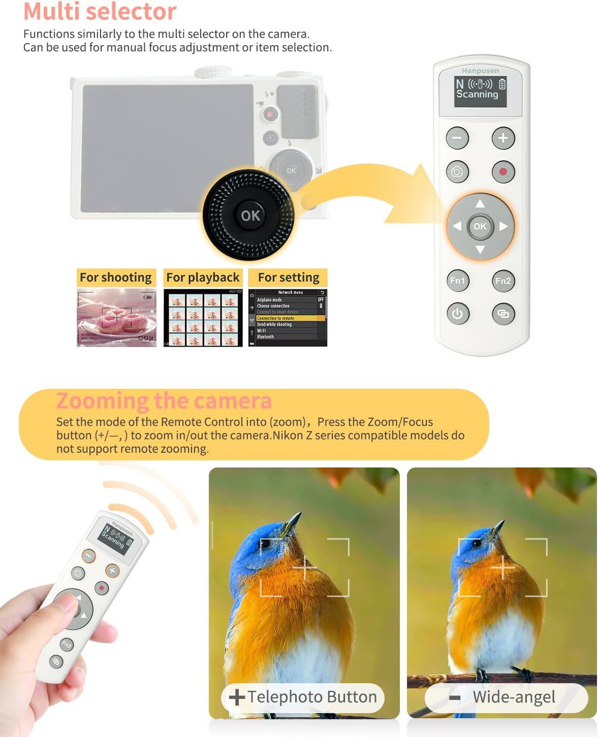Putih ML-L7 USB-C Remote Kontr - Nikon Camera Z6 Iii ulasan dan harga